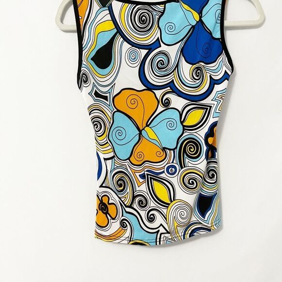 Cristelle Paris Sleeveless Multicolor Floral V Neck Top Size XS - Picture 3 of 6